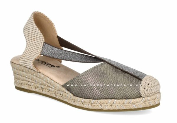 Sandalia cuña yute amarpies 28507 kaki