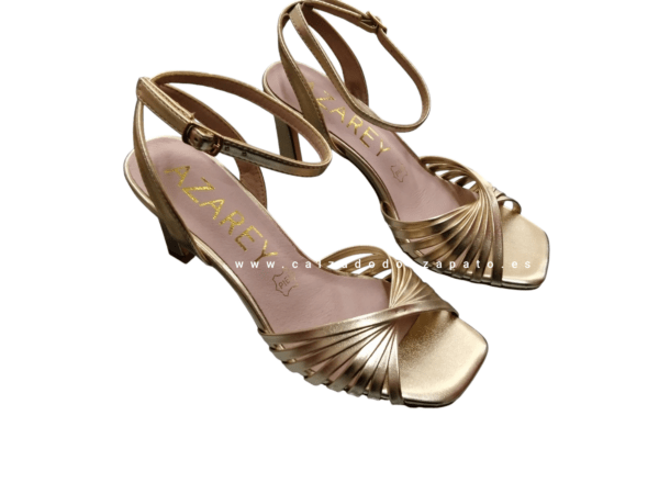 Sandalia  mujer Azarey modelo 459J435 oro - Imagen 2