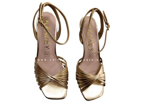 Sandalia  mujer Azarey modelo 459J435 oro - Imagen 4
