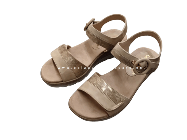 Sandalia amarpies ABZ28608 oro y beig - Imagen 4