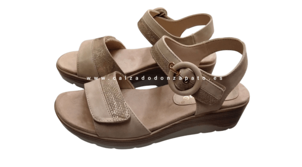 Sandalia amarpies ABZ28608 oro y beig