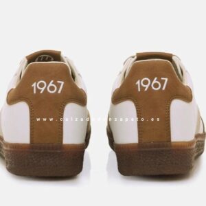 Zapatillas Mustang hombre blancas con beige 84775